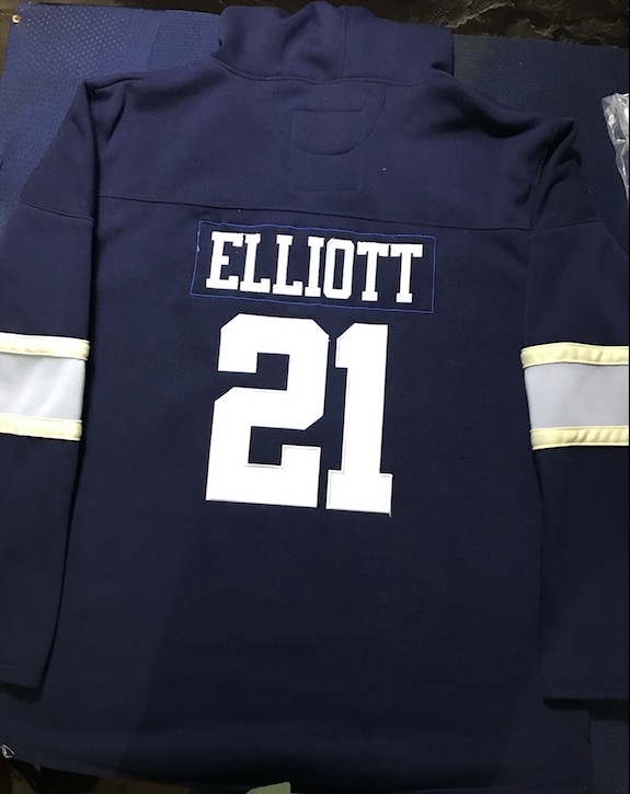 NFL Dallas Cowboys #21 Elliott Blue Personalized Hoodie