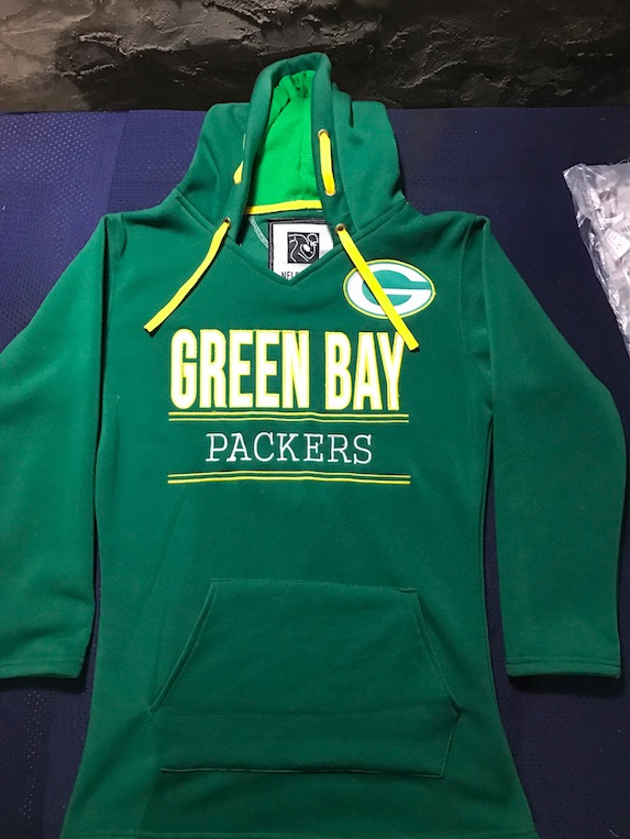 Womens NFL Green Bay Packers Personalized Green Hoodie