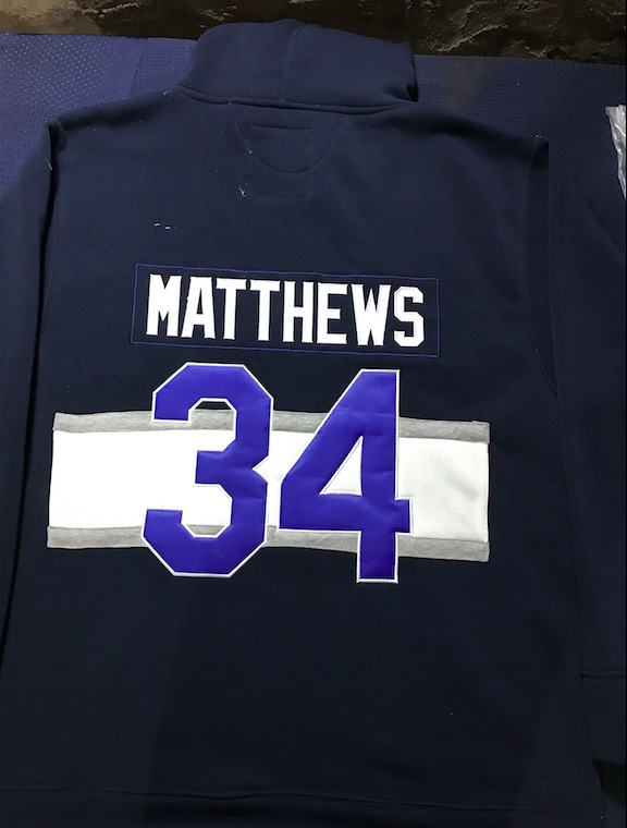 NHL Toronto Maple Leafs #34 Matthews Personalized Blue Hoodie