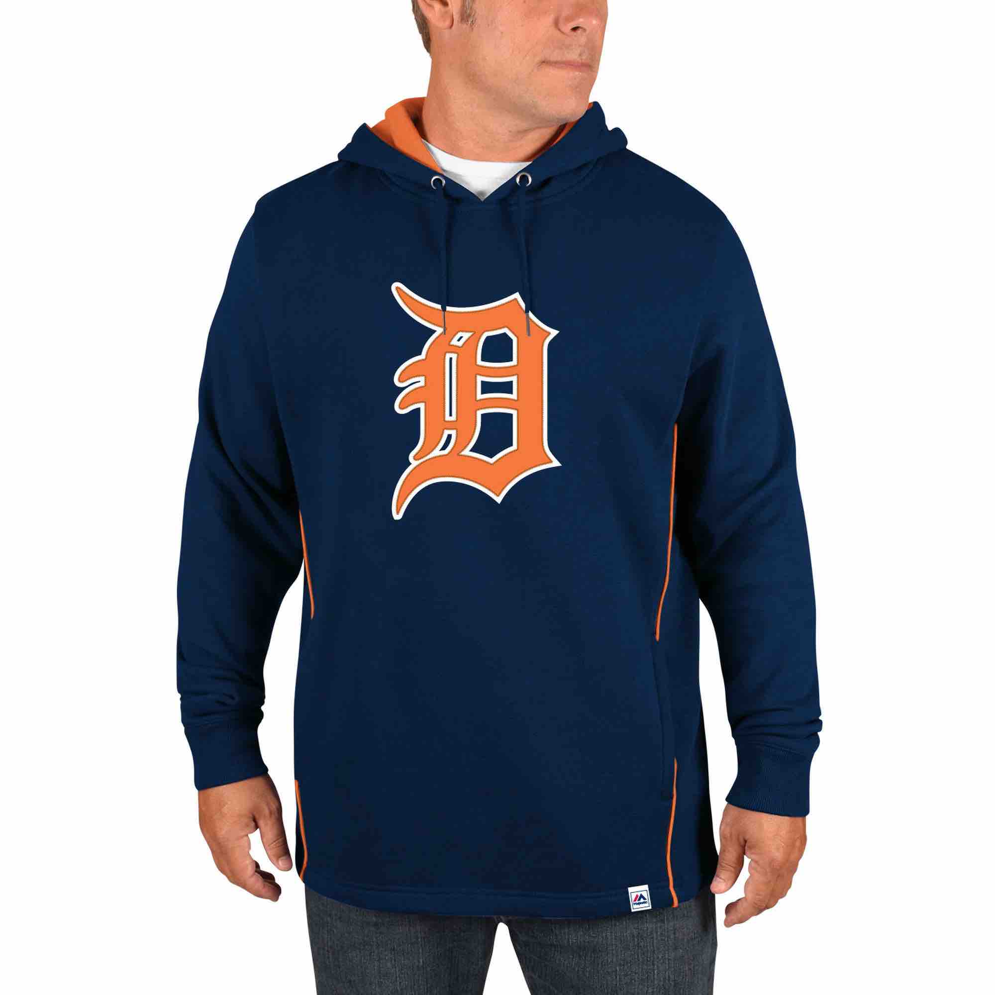 MLB Detroit Tigers Personalized Orange Stitched Hoodie