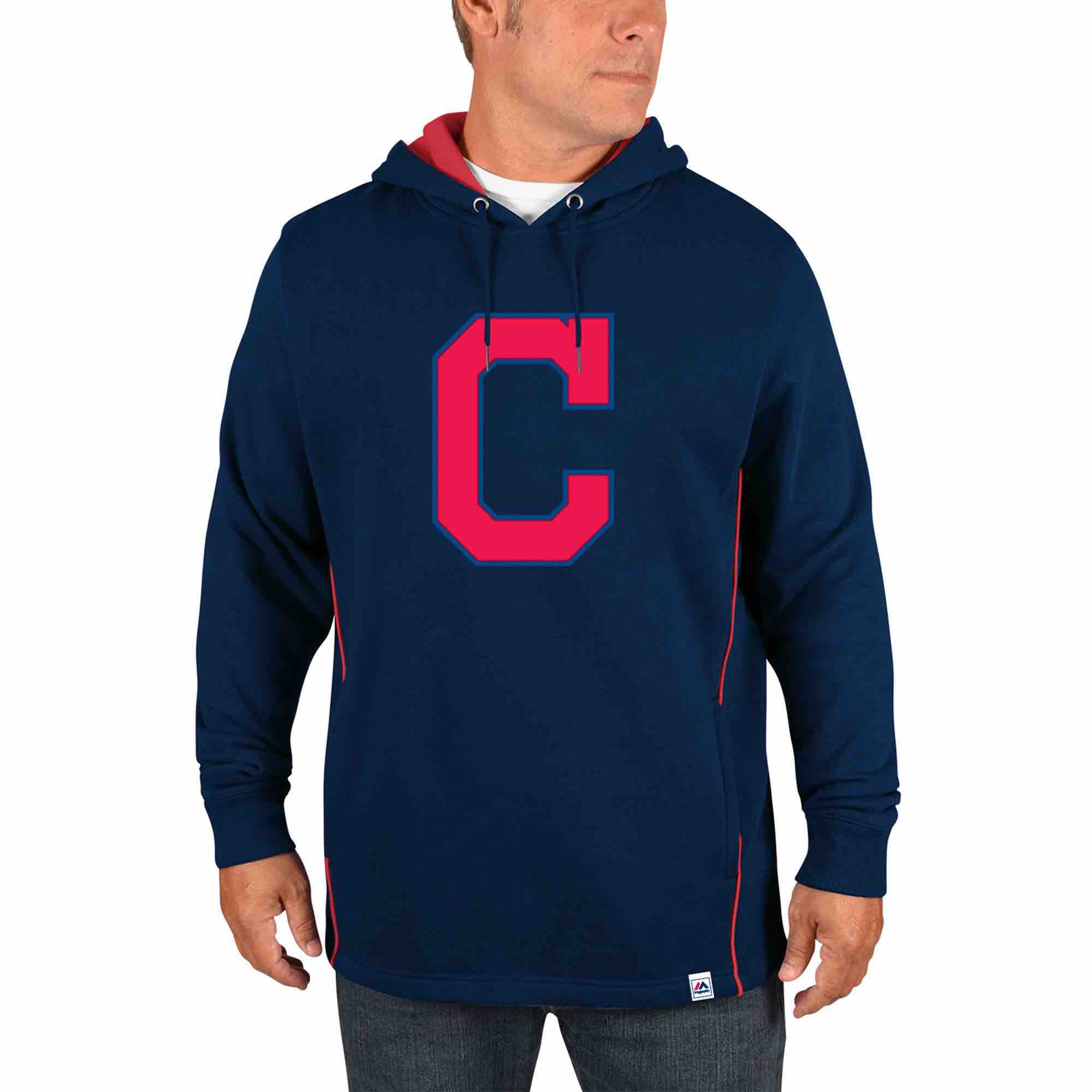 MLB Cleveland Indians Personalized D.Blue Stitched Hoodie