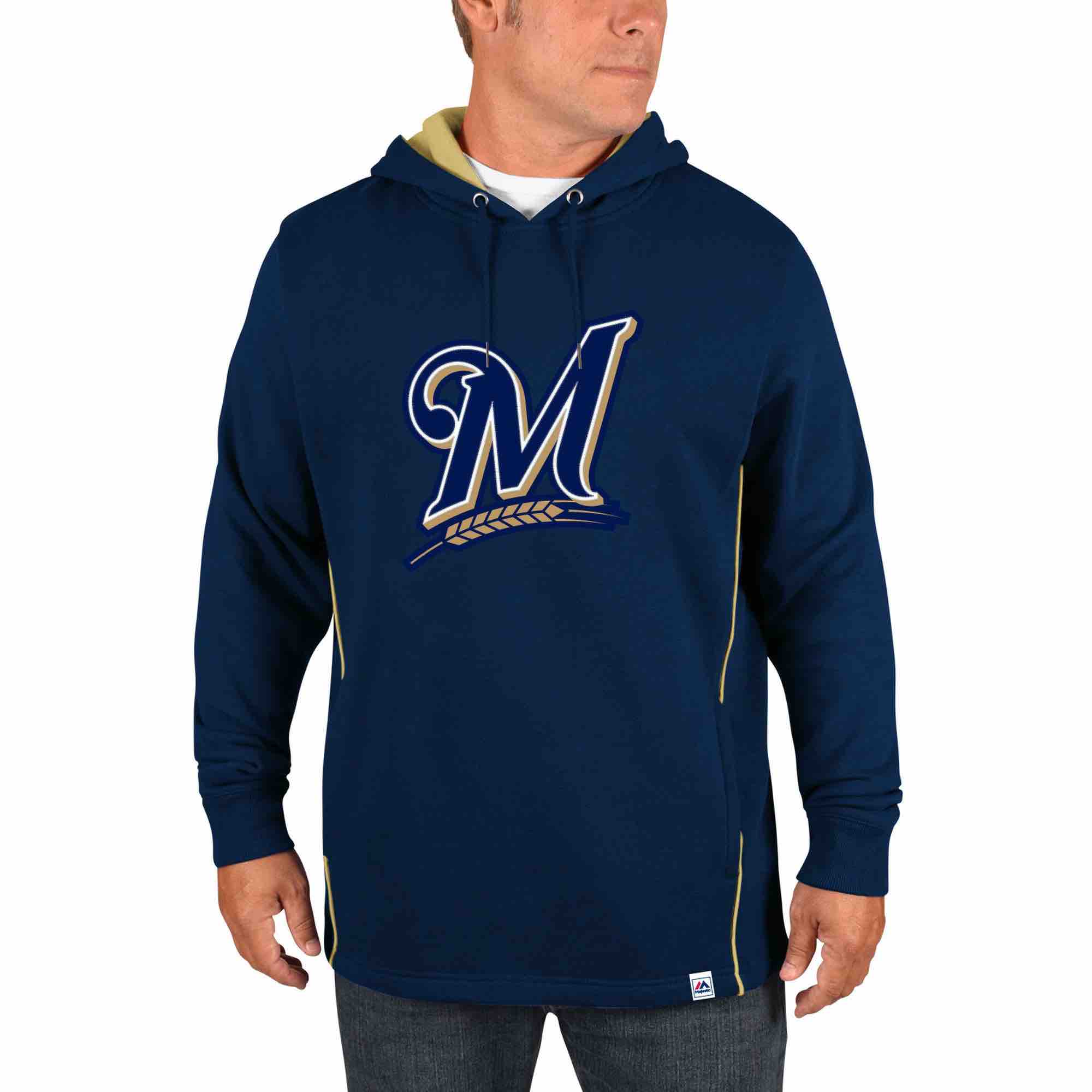 MLB Milwaukee Brewers Personalized Blue Stitched Hoodie