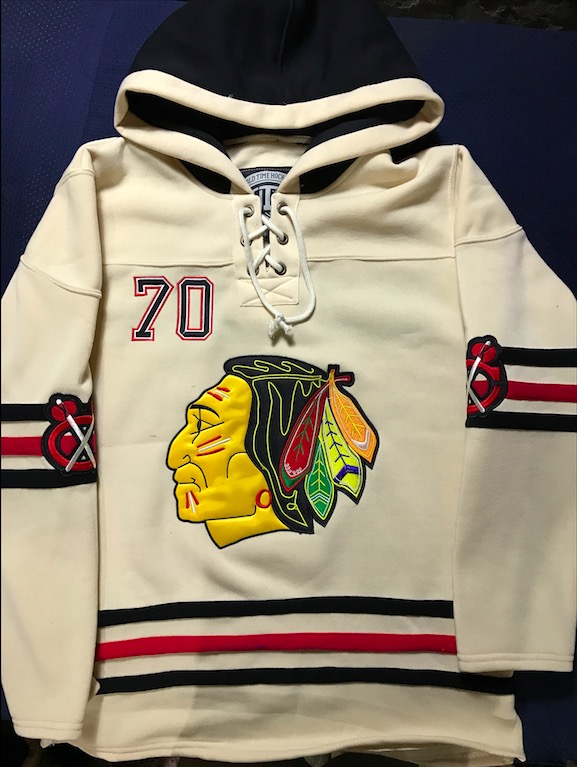 NHL Chicago Blackhawks #70 Rasmussen Cream Personalized Hoodie