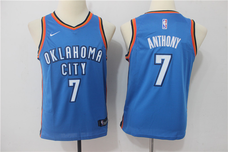 Kids NBA Oklahoma City Thunder #7 Anthony Blue Jersey