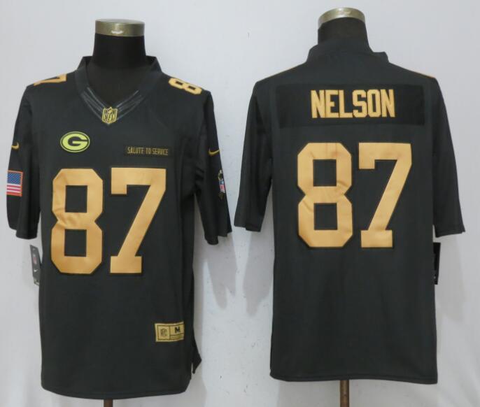 NFL Green Bay Packers #87 Nelson Gold Salute To Service Limited Jersey
