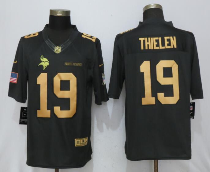 NFL Minnesota Vikings #19 Thielen Gold Salute To Service Limited Jersey