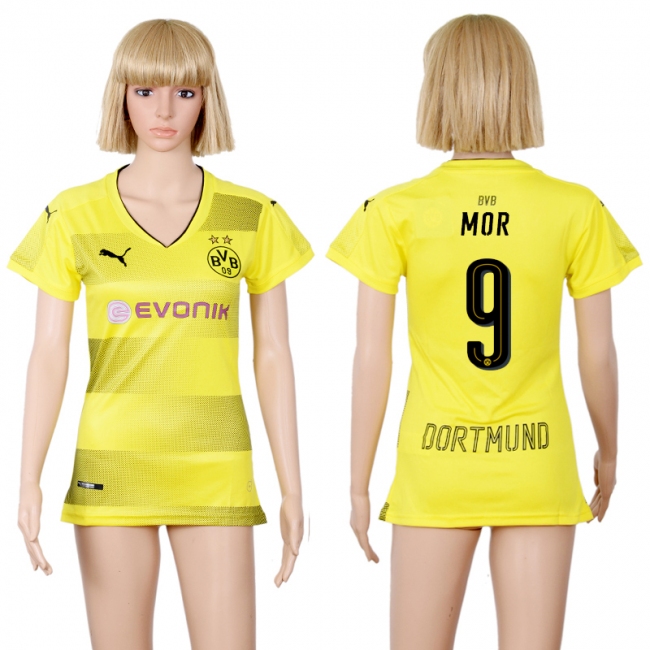 2017 Soccer Dortmund #9 Mor Home Women Jersey