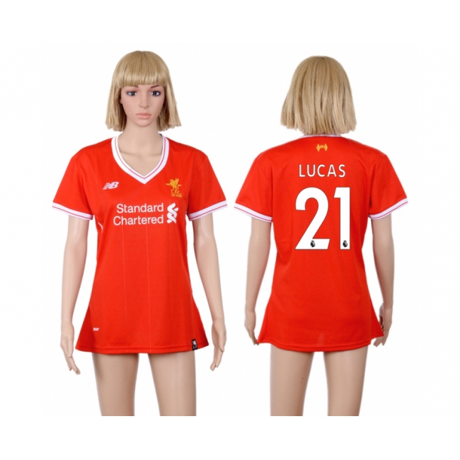 2017 Soccer Liverpool #21 Lucas Home Women Jersey