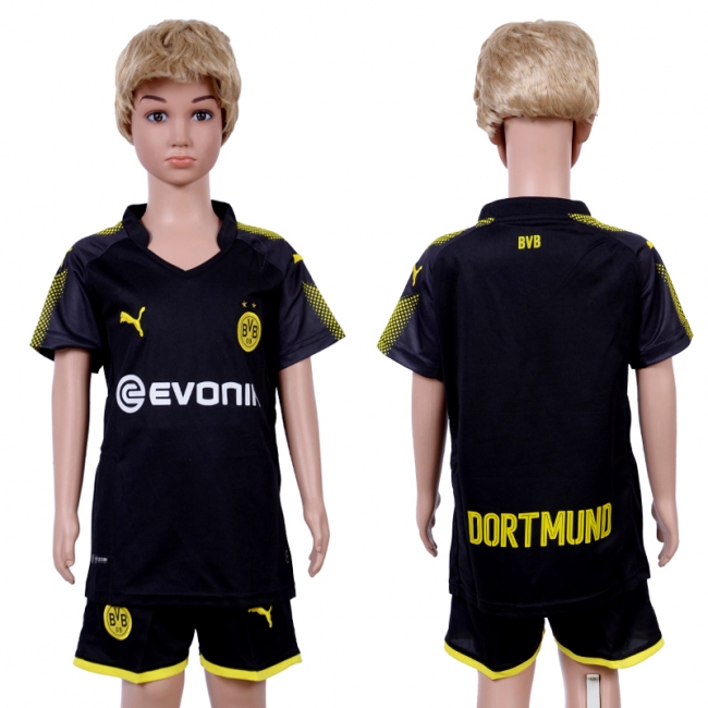 2017 Soccer Club Dortmund Away Kids Jersey