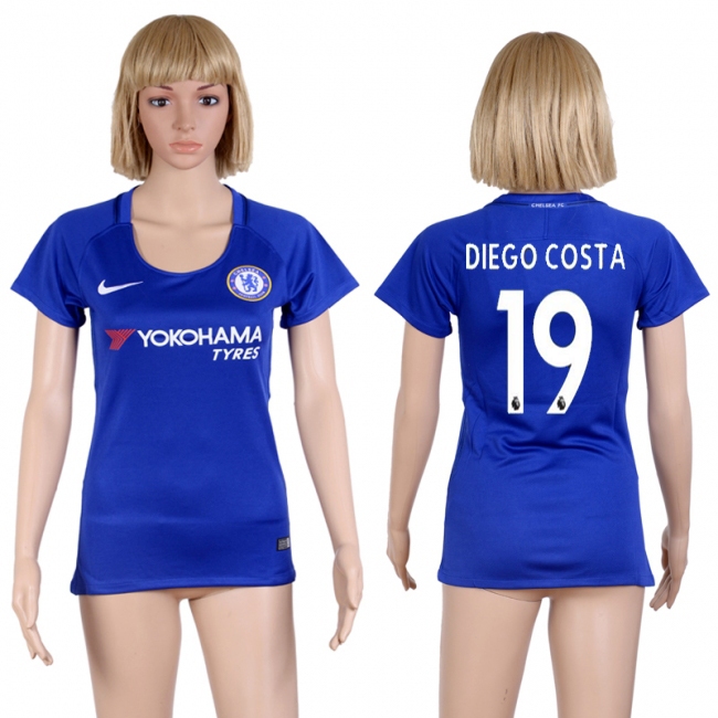 2017 Soccer Chelsea #19 Diego Costa Home Women Jersey