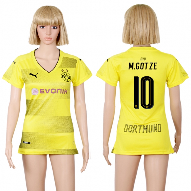 2017 Soccer Dortmund #10 M.Gotze Home Women Jersey