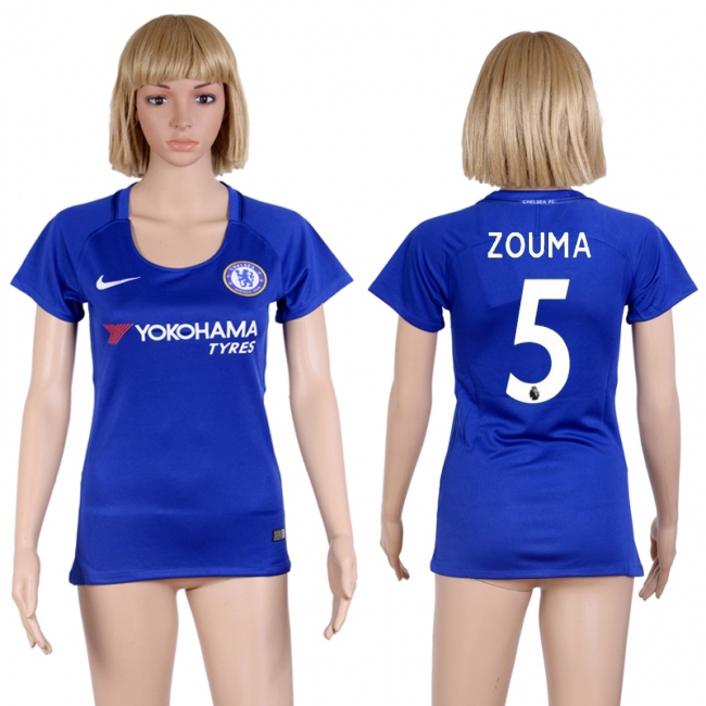 2017 Soccer Chelsea #5 Zouma Home Women Jersey