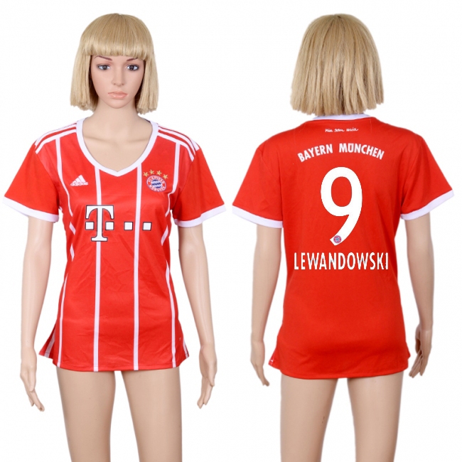 2017 Soccer Bayern Munich #9 Lewandowski Home Women Jersey