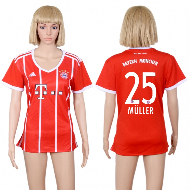 2017 Soccer Bayern Munich #25 Muller Home Women Jersey