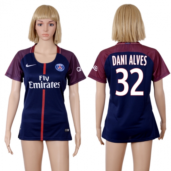 2017 Soccer Paris Saint-Germain #32 Dani Alves Home Women Jersey