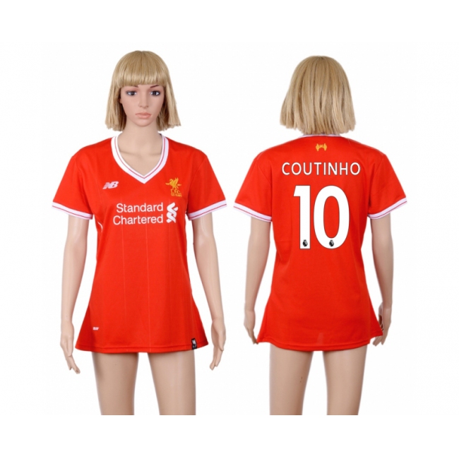 2017 Soccer Liverpool #10 Coutinho Home Women Jersey