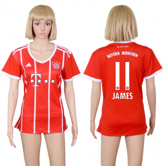 2017 Soccer Bayern Munich #11 James Home Women Jersey