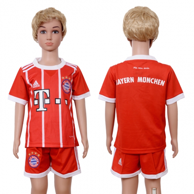 2017 Soccer Bayern Munich Red Away Kids Jersey