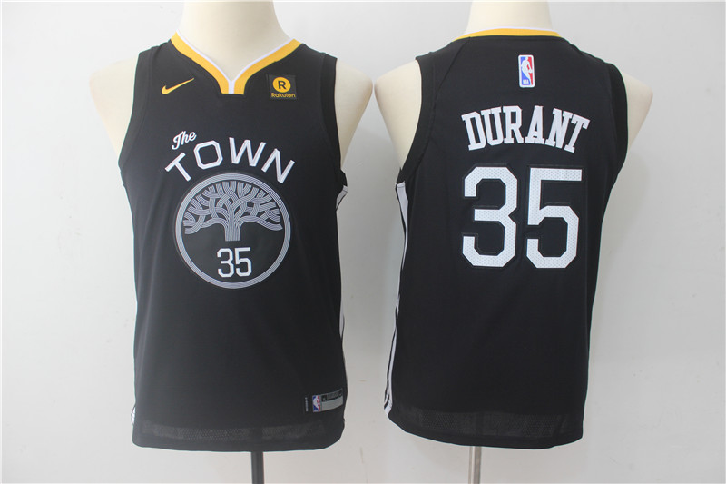 Kids NBA Golden State Warriors #35 Durant Black Game Jersey