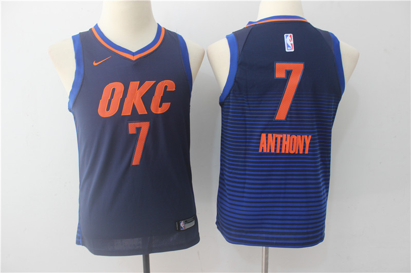Kids NBA Oklahoma City Thunder #7 Anthony Blue Game Jersey