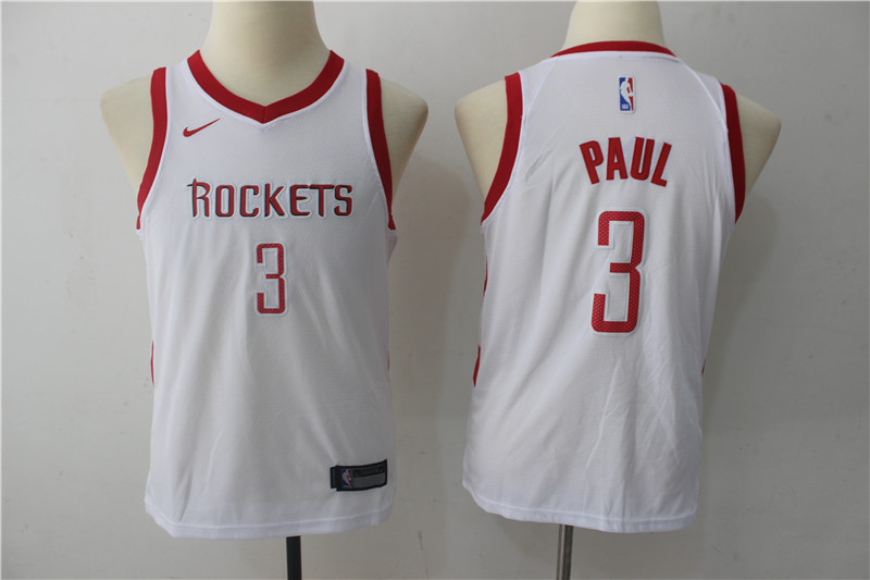 Kids NBA Houston Rockets #3 Paul White Jersey