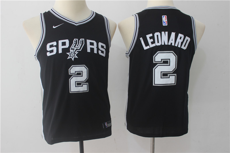 Kids NBA San Antonio Spurs #2 Leonard Black Jersey