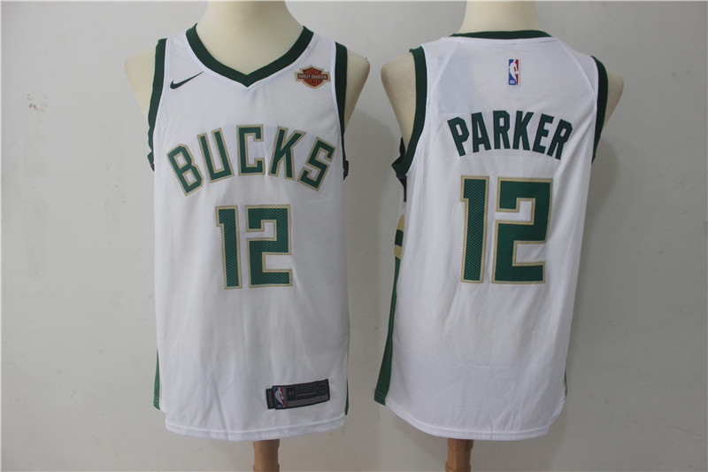 Nike NBA Milwaukee Bucks #12 Parker White Jersey
