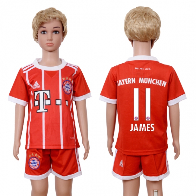 2017 Soccer Bayern Munich #11 James Away Kids Jersey