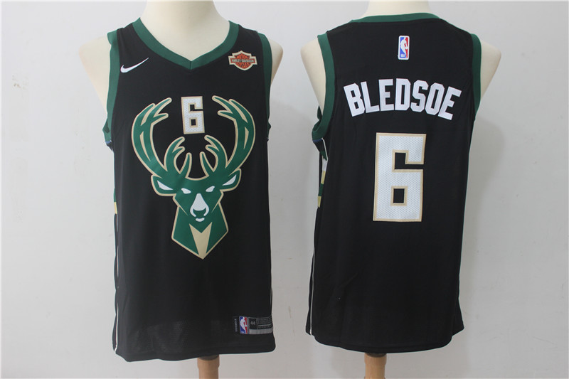 Nike NBA Milwaukee Bucks #6 Bledsoe Black Jersey  