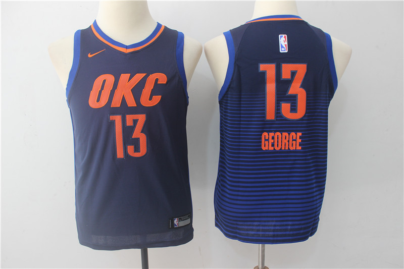 Kids NBA Oklahoma City Thunder #13 George Blue Game Jersey