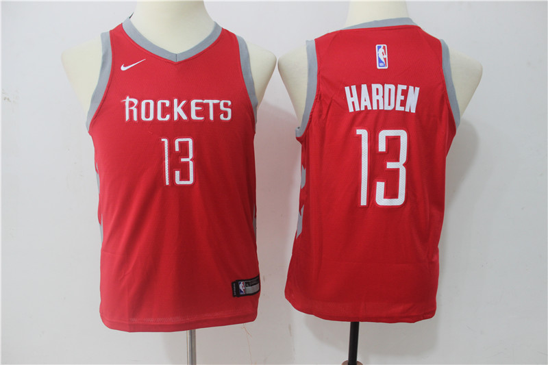 Kids NBA Houston Rockets #13 Harden White Jersey