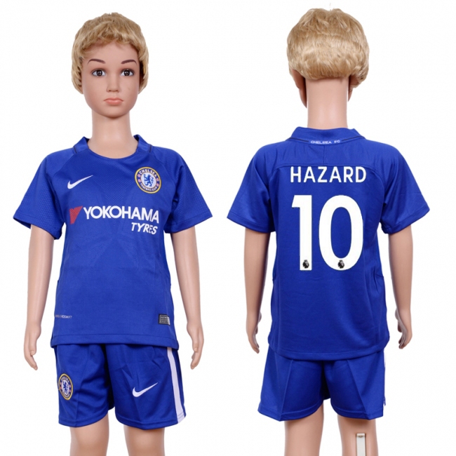 2017 Soccer Club Chelsea #10 Hazard Home Kids Jersey
