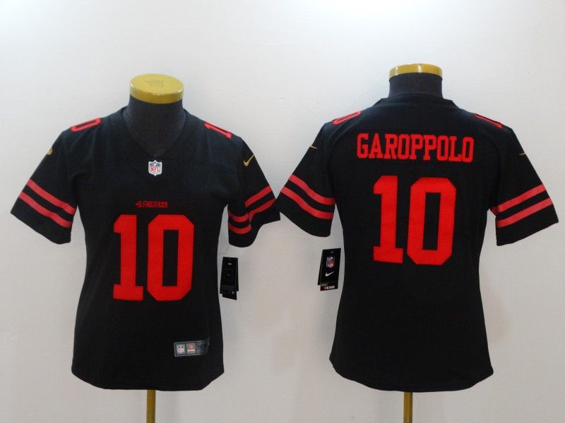 NFL San Francisco 49ers #10 Garoppolo Black Kids Jersey