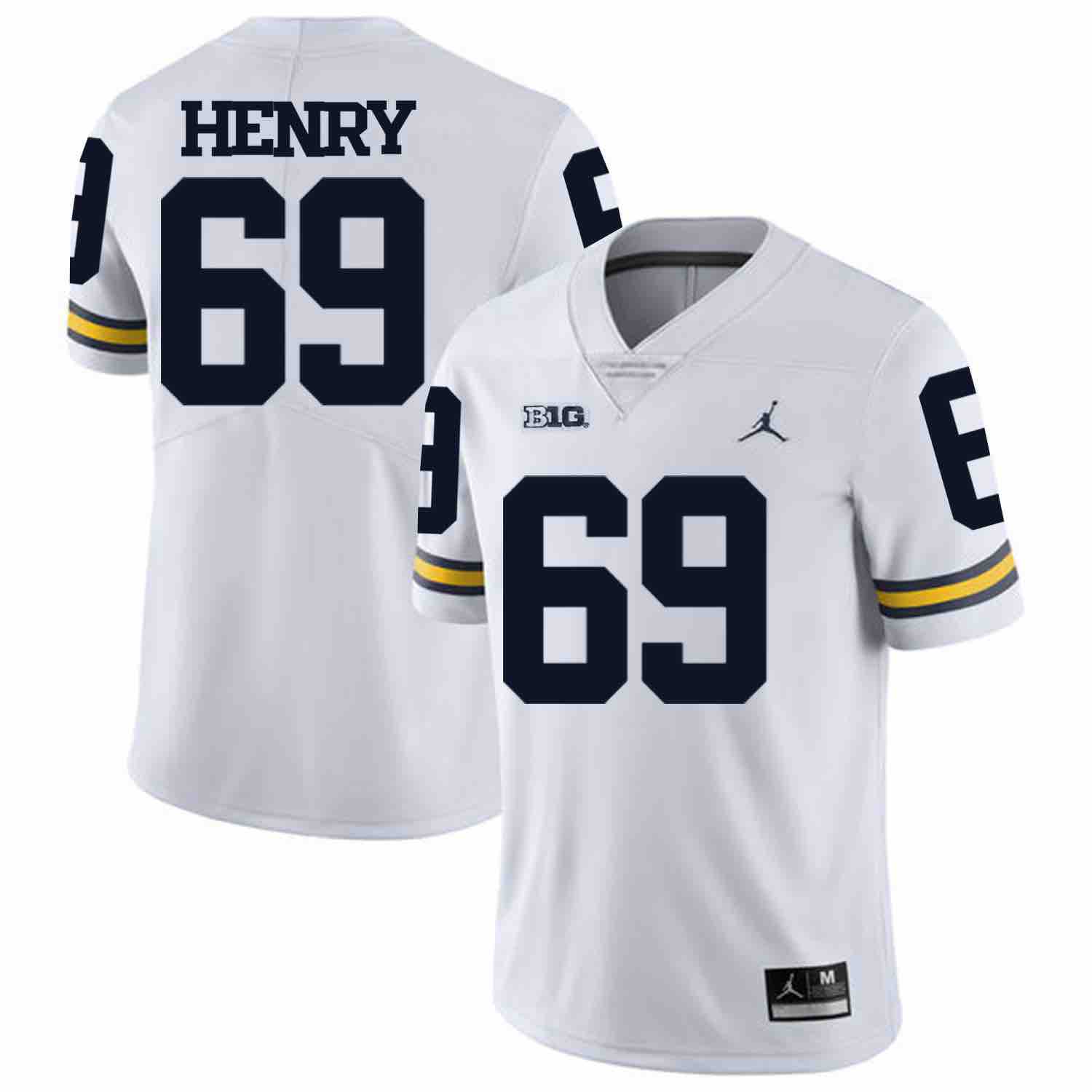 NCAA Michigan Wolverines #69 Henry White Football Jersey