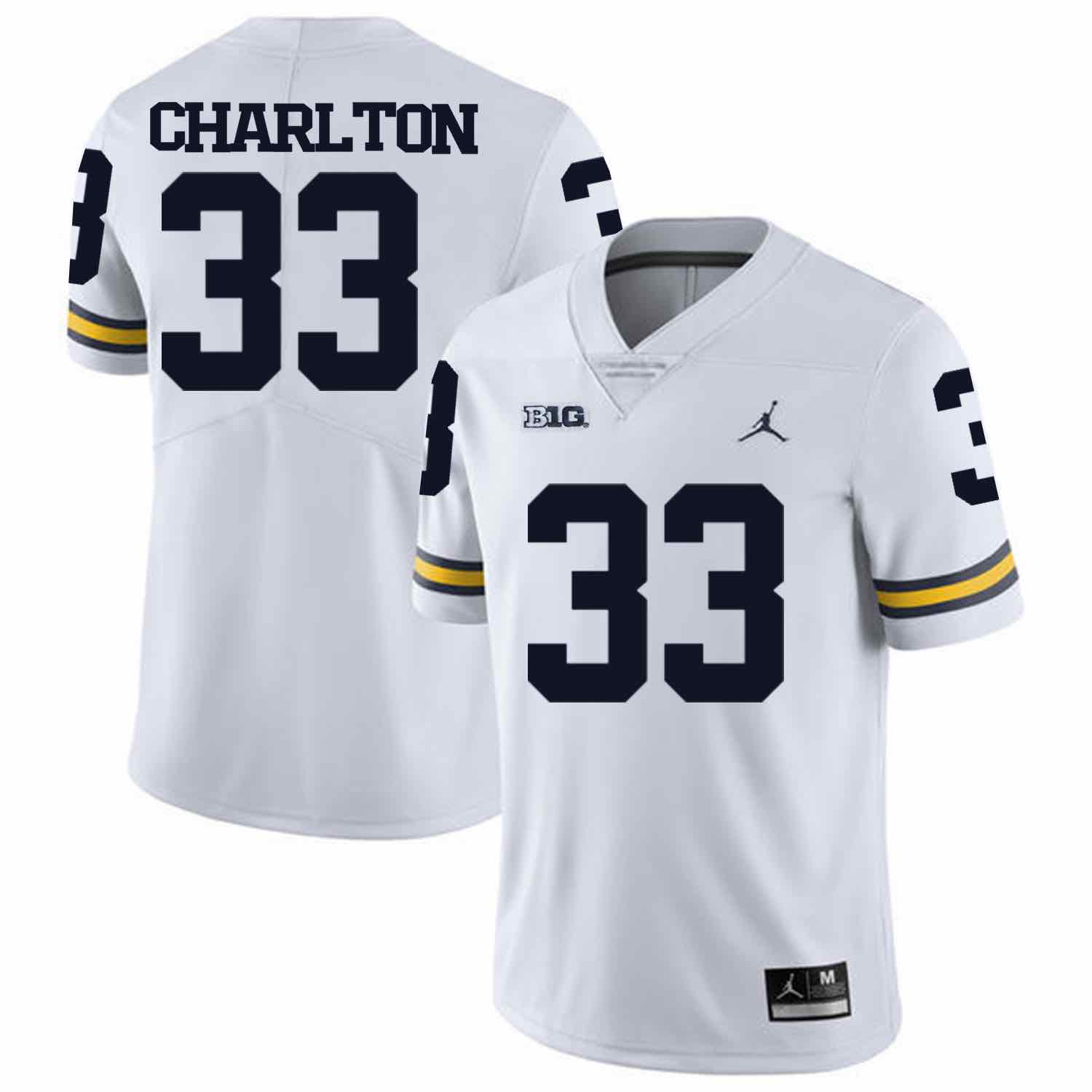 NCAA Michigan Wolverines #33 Charlton White Football Jersey