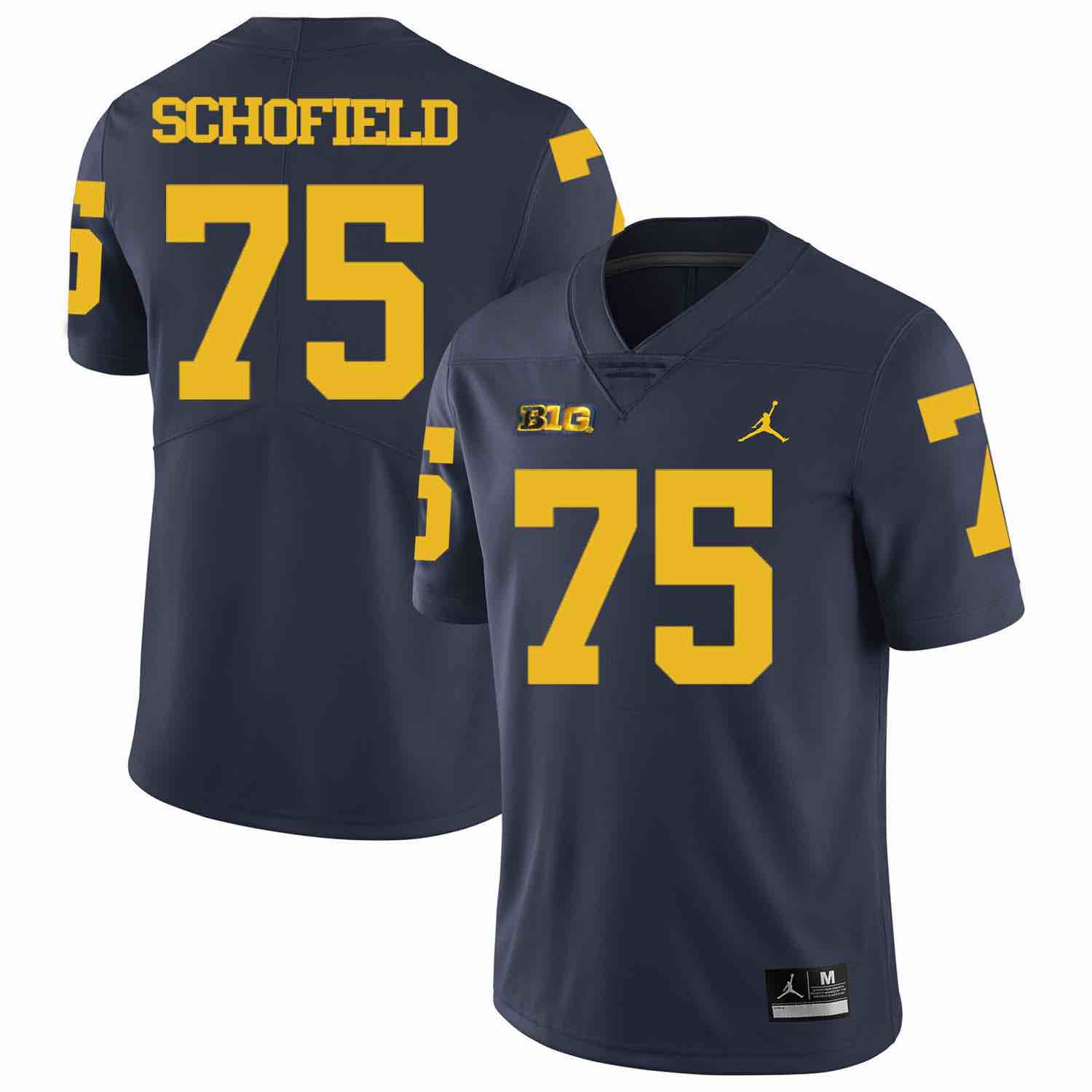 NCAA Michigan Wolverines #75 Schofield D.Blue Football Jersey