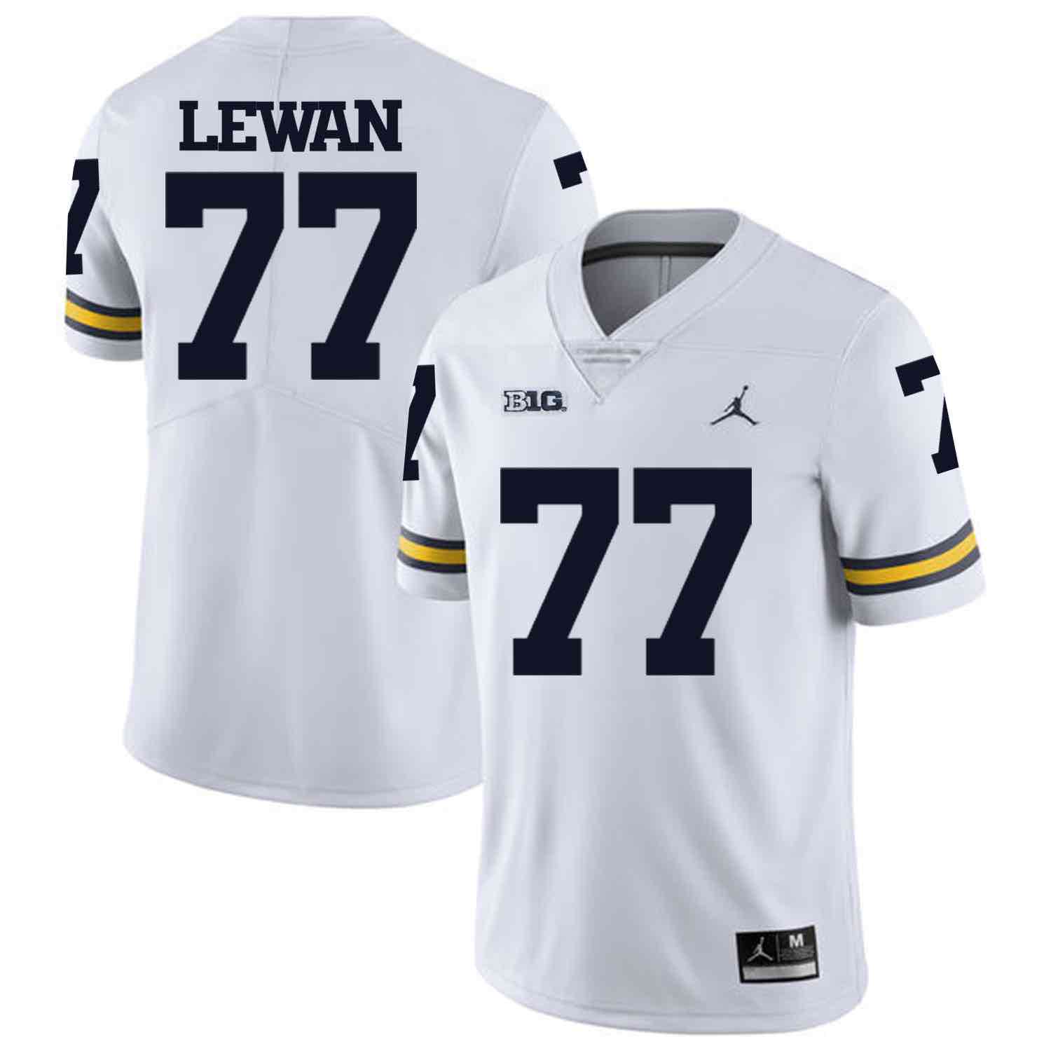 NCAA Michigan Wolverines #77 Lewal White Football Jersey
