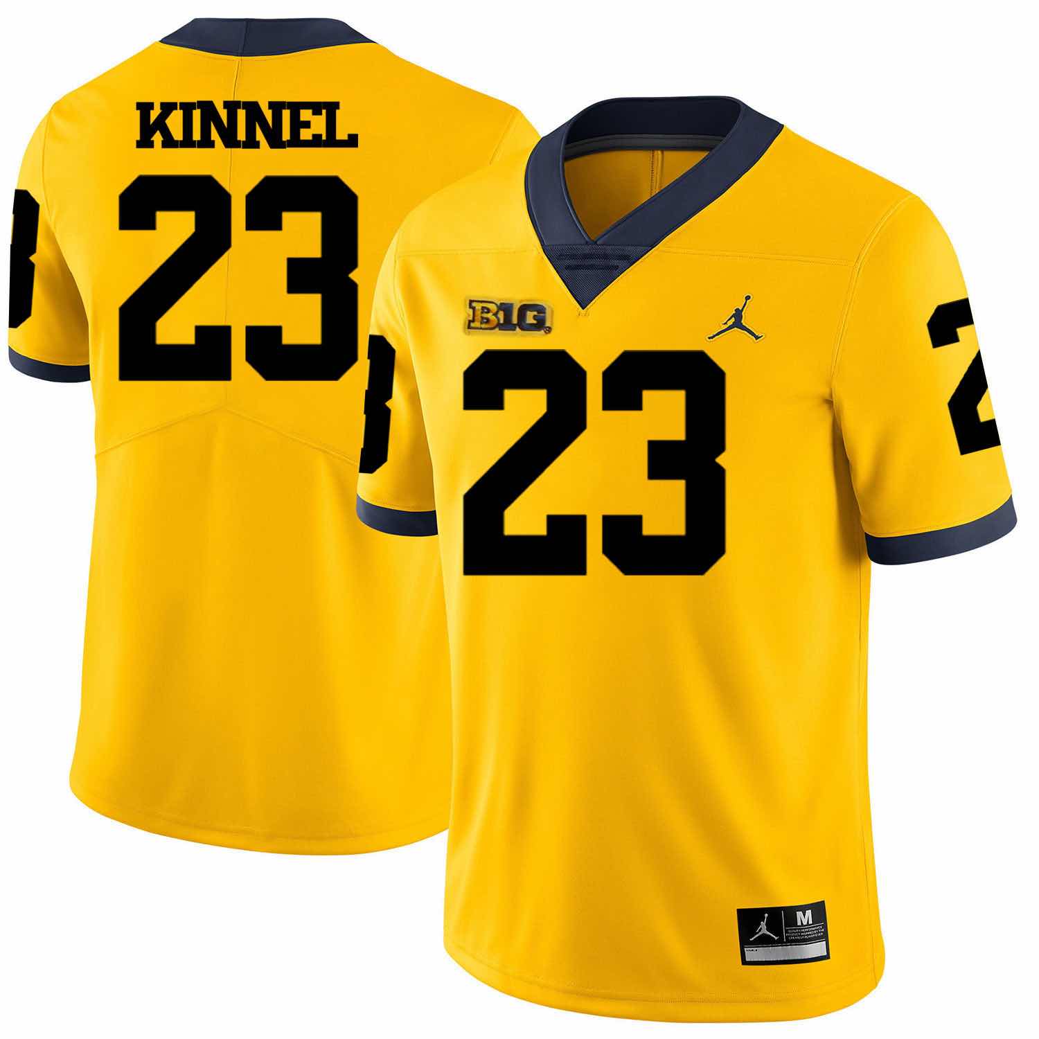 NCAA Michigan Wolverines #23 Kinnel Yellow Football Jersey