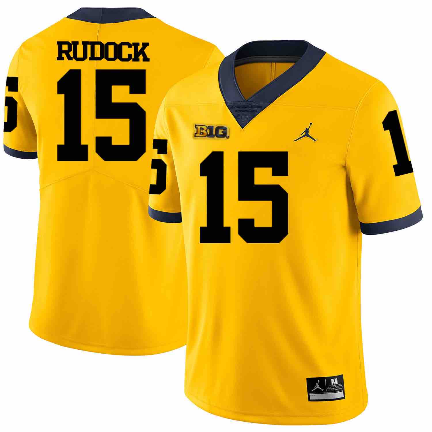 NCAA Michigan Wolverines #15 Rudock Yellow Football Jersey