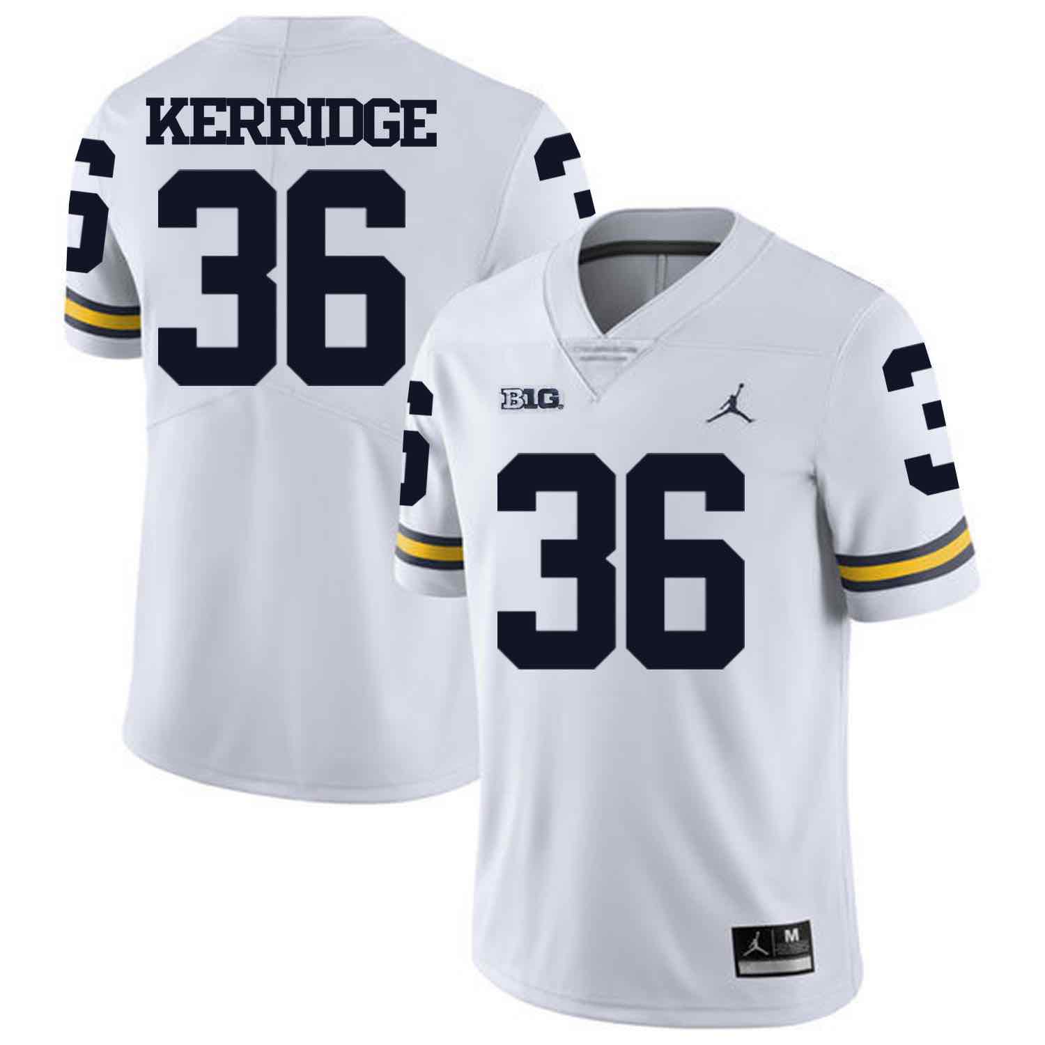 NCAA Michigan Wolverines #36 Kerridge White Football Jersey