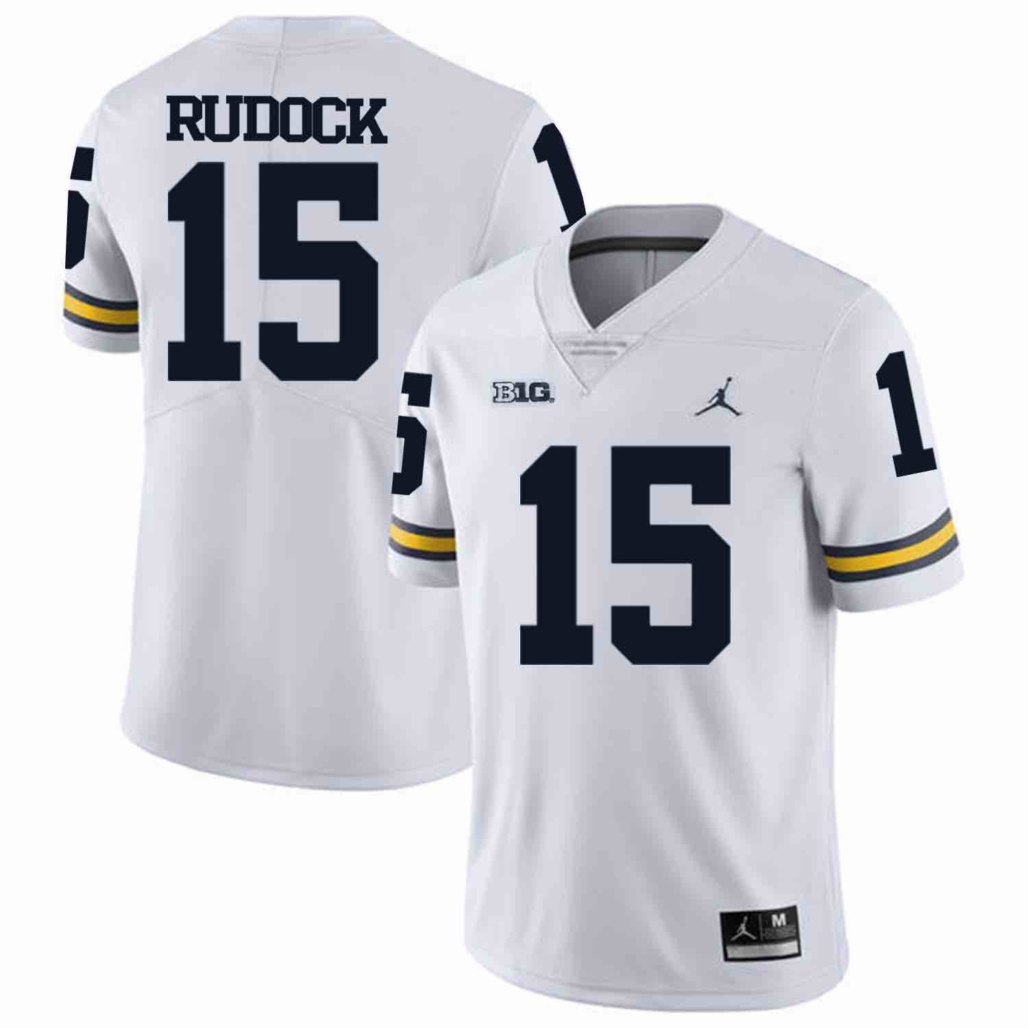 NCAA Michigan Wolverines #15 Rudock White Football Jersey