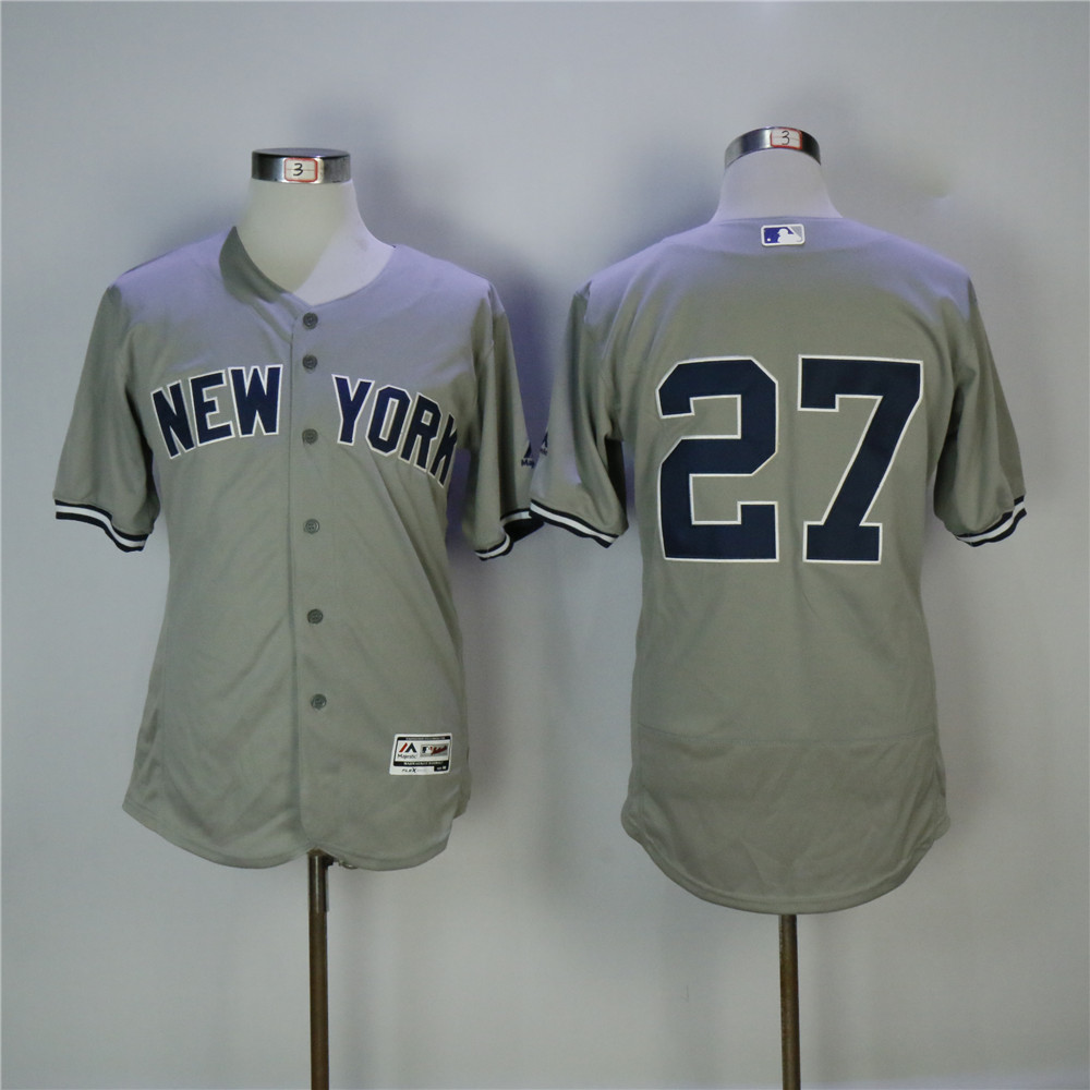 MLB New York Yankees #27 Stanton Grey Elite Jersey