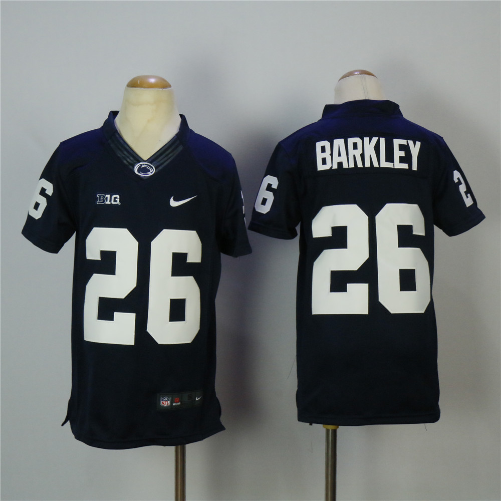 Kids Penn State Nittany Lions Nike Navy Blue #26 Saquon Barkley Limited Football Jersey