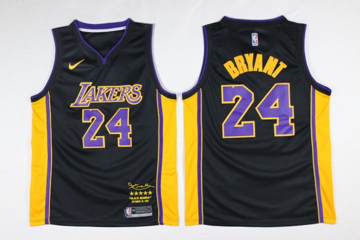 Nike NBA Los Angeles Lakers #24 Bryant Black Jersey