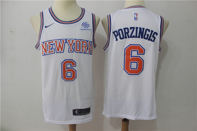 Nike NBA New York Knicks #6 Porzingis White Jersey 