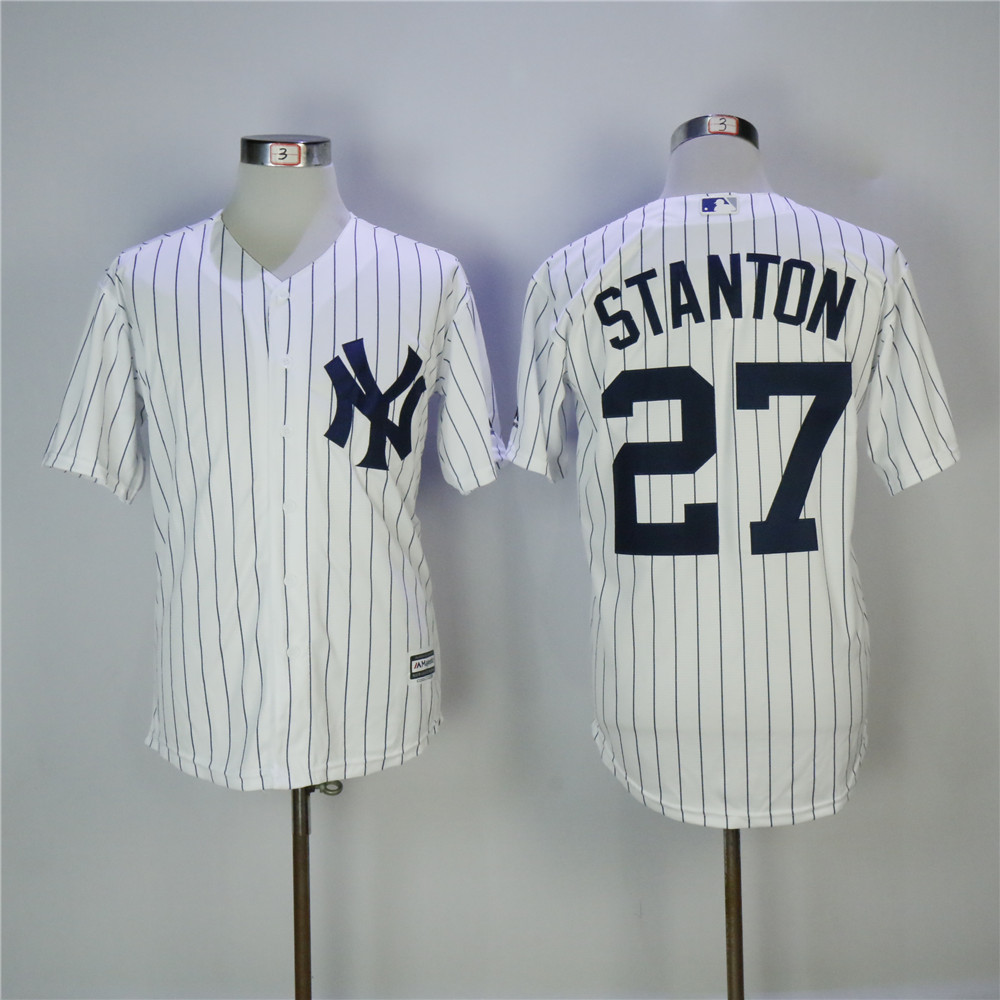 MLB New York Yankees #27 Stanton White Game Jersey