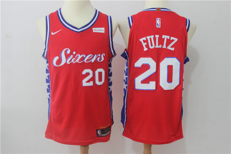 Nike NBA Philadelphia 76ers #20 Fultz Red Jersey