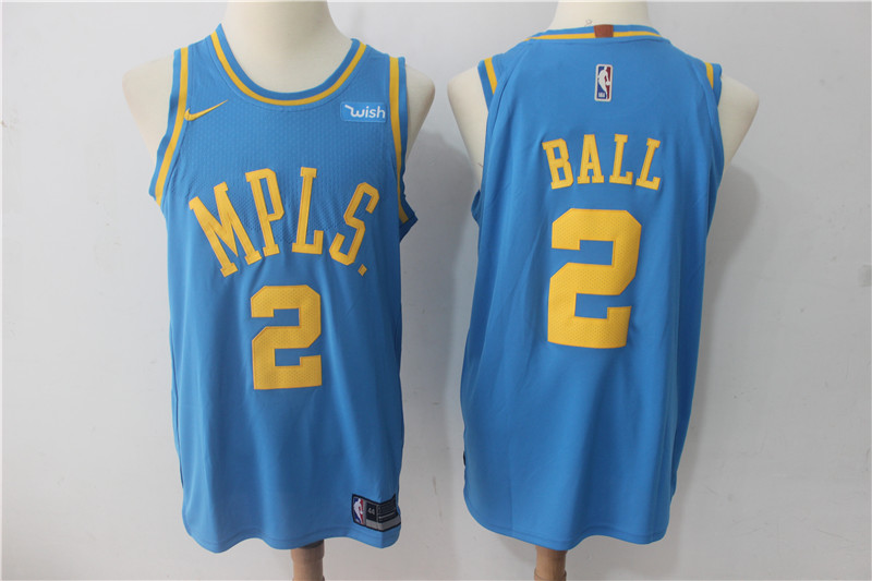 Nike NBA Los Angeles Lakers #2 Ball Blue Jersey