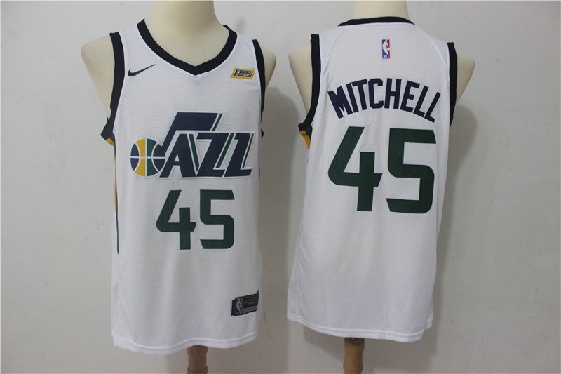 Nike NBA Utah Jazz #45 Mitchell White Jersey