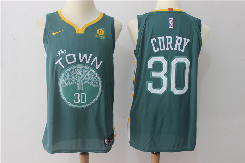 Nike NBA Golden State Warriors #30 Curry Green Jersey